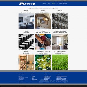 Cooperaiva Arcoop - Servizi di pulizie - Schermata del sito