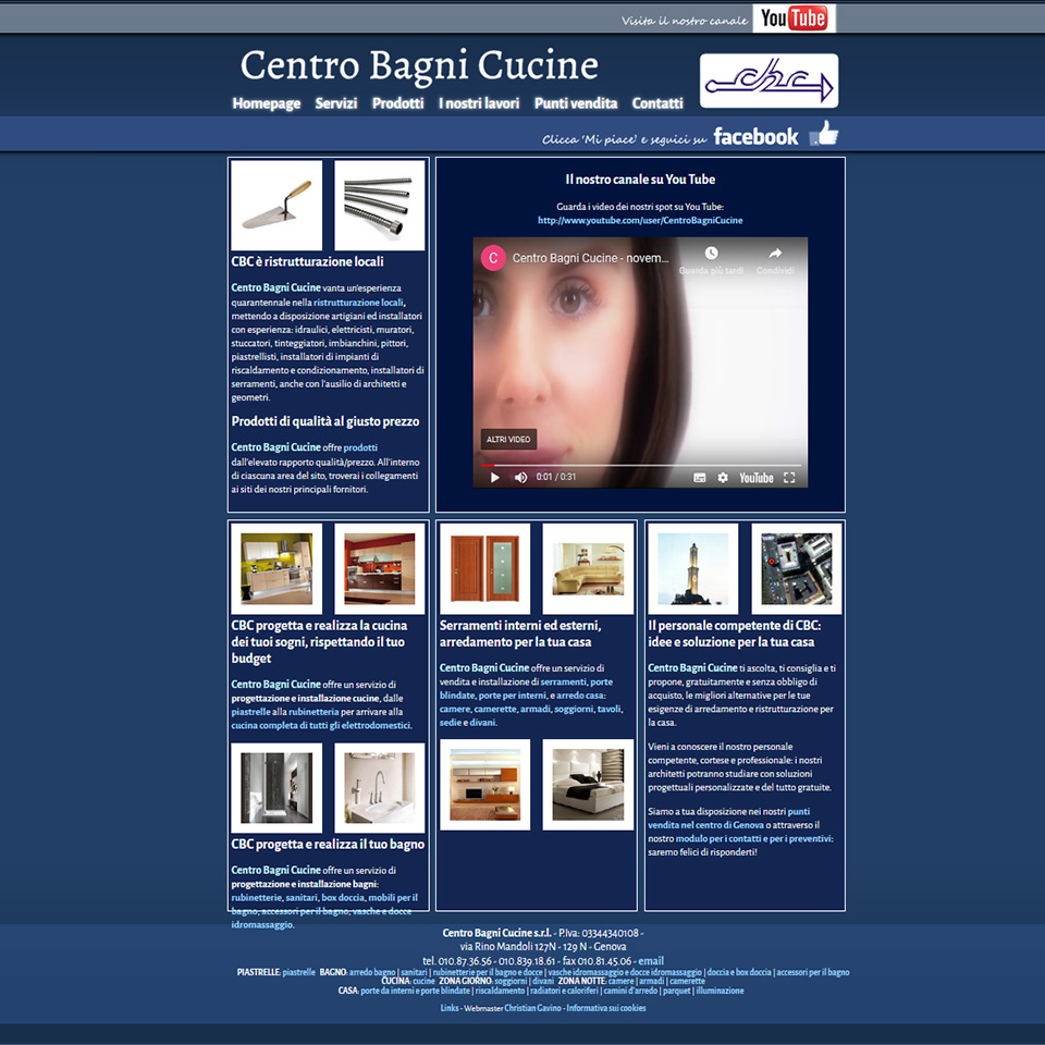 Centro Bagni Cucine (CBC) - Schermata del sito