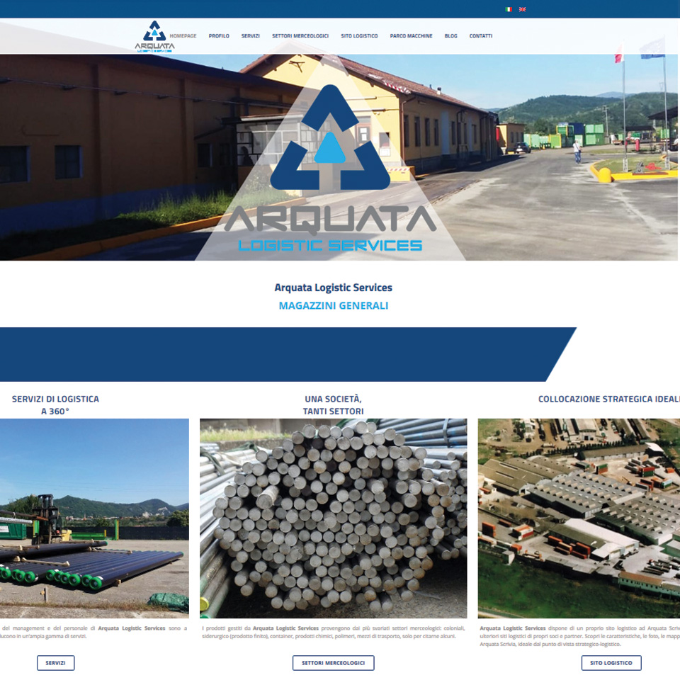 Scherma del sito di Arquata Logistic Services - www.arquatalogisticservices.com