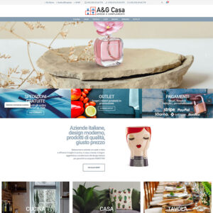 Screenshot dell'homeoage di A&G Casa, arredi e complementi dei migliori brand italiani di design